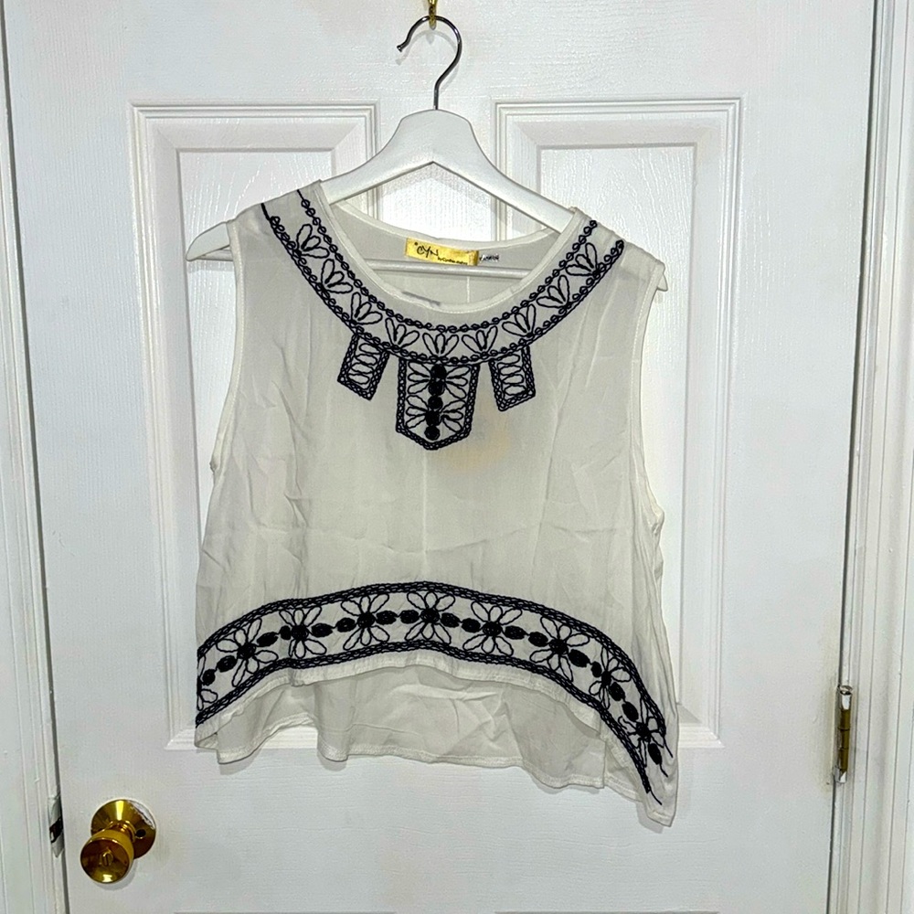 Cyn by Cynthia Mehra: New with Tags - Embroidered Crop Top